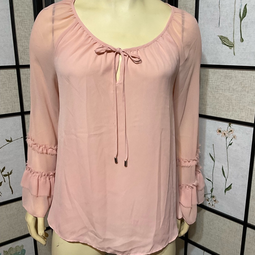 MARLED Pink Sheer Top